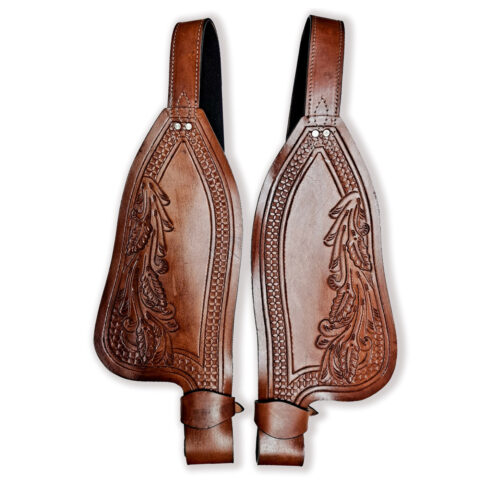 Horse Western Adult Tooled Leather Replacement Saddle Fender Pair Set
