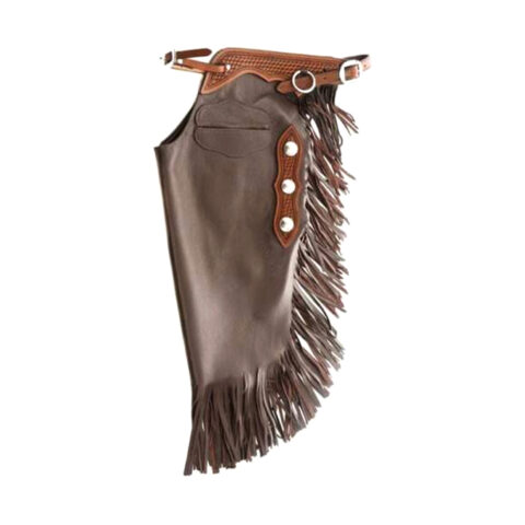 Western Leather Chinks Chaps with Tooled Yoke
