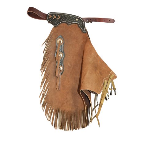 Western Leather Chinks Chaps with Tooled Yoke for Men Women Kids
