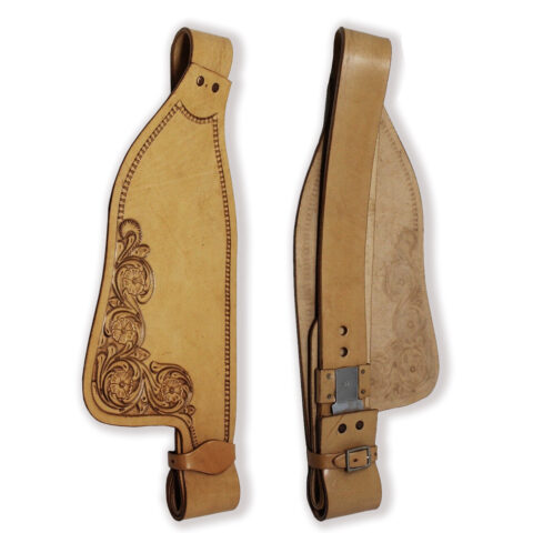 Horse Western Adult Tooled Leather Replacement Saddle Fenders Pair Set