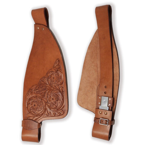 Horse Western Adult Tooled Leather Replacement Saddle Fenders Pair Set