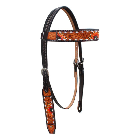 Western Saddle Horse Headstall Breast Collar Reins Tack Set