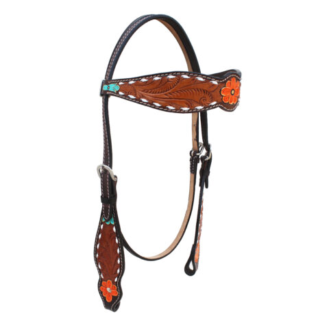 Western Saddle Horse Headstall Breast Collar Reins Tack Set