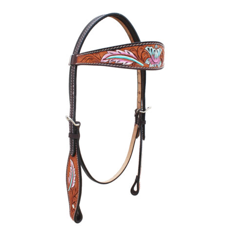 Western Saddle Horse Headstall Breast Collar Reins Tack Set