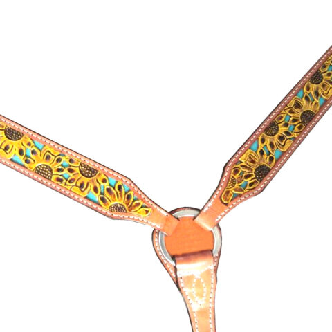 Western Saddle Horse Headstall Breast Collar Reins Tack Set