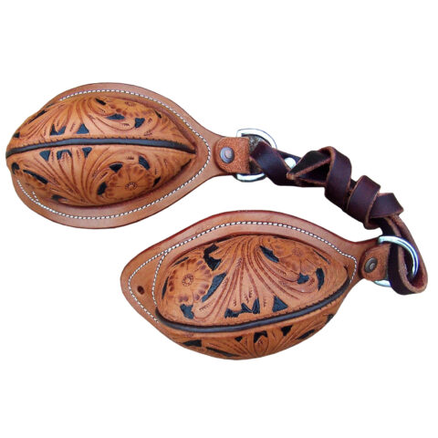 Western Saddle Natural Leather Softy Pair of Bucking Roll with Steel Dees