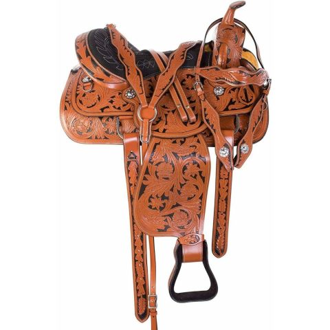 Premium Leather Western Barrel Racing Horse Saddle Tack