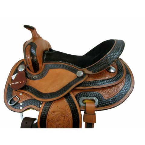 Premium Leather Western Barrel Racing Horse Saddle Tack Set