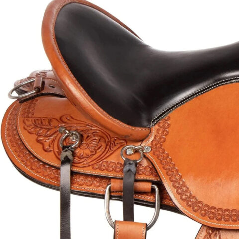 Beautiful Western Pleasure Trail Hand Tooled Leather Horse Saddle with Tack Set