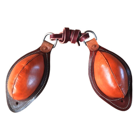 Western Saddle Natural Leather Softy Pair of Bucking Roll with Steel Dees