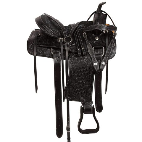 Leather Western Barrel Racing Horse Saddle Tack Set