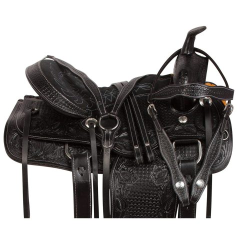 Leather Western Barrel Racing Horse Saddle Tack Set
