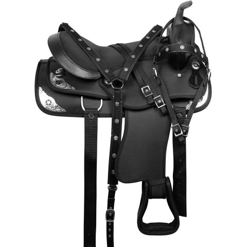 Western Horse Pleasure Trail Barrel Racer Show Saddle Synthetic