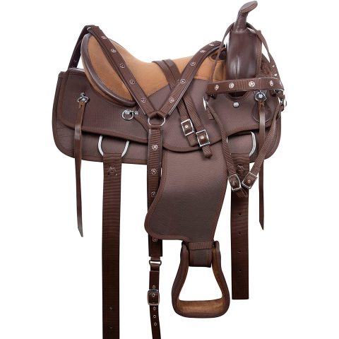 Western Horse Pleasure Trail Barrel Racer Show Saddle Synthetic