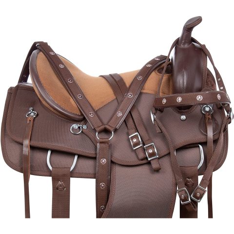 Western Horse Pleasure Trail Barrel Racer Show Saddle Synthetic