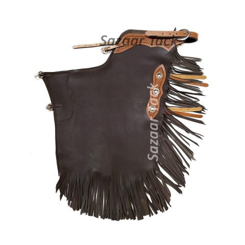 Western Leather Chinks Basket Weave Tooled Yoke for Men Women Kids