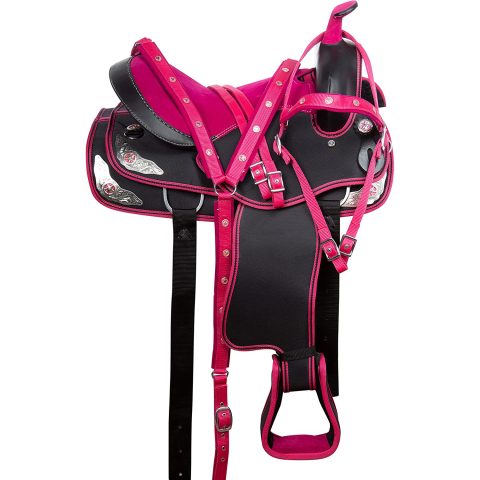 Western Horse Pleasure Trail Barrel Racer Show Saddle Synthetic Pink