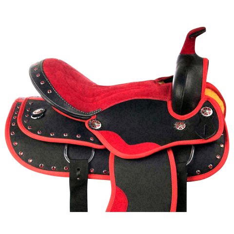 Western Horse Pleasure Trail Barrel Racer Show Saddle Synthetic Red