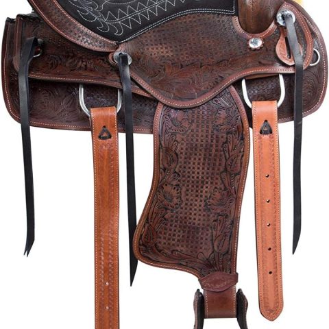 Sazaar Tack Western Barrel Horse Saddle Leather Tack Set