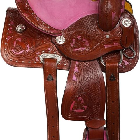 Sazaar Tack Western Barrel Horse Saddle Leather Tack Set