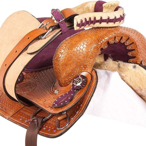 Western Leather Barrel Horse Saddle Tack Set 10 to 18 Free