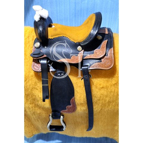 Sazaar Tack Western Barrel Horse Saddle Leather Tack Set