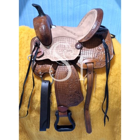 Sazaar Tack Western Barrel Horse Saddle Leather Tack Set