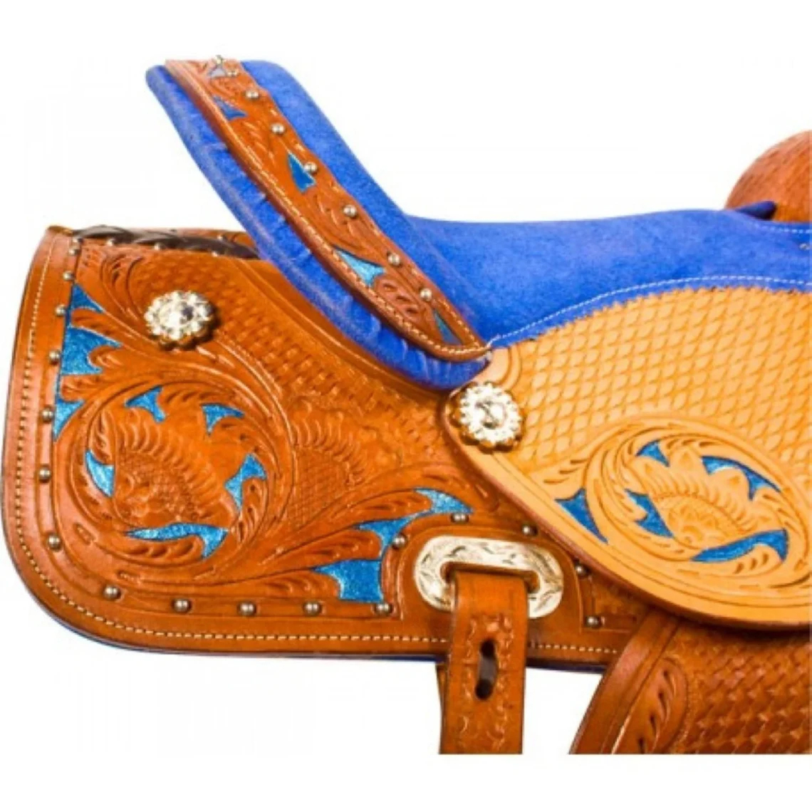 Sazaar Tack Handmade Western Barrel Horse Saddle Leather Tack Set