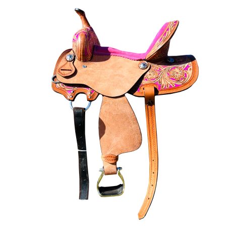 Sazaar Tack Handmade Western Barrel Horse Saddle Leather Tack Set