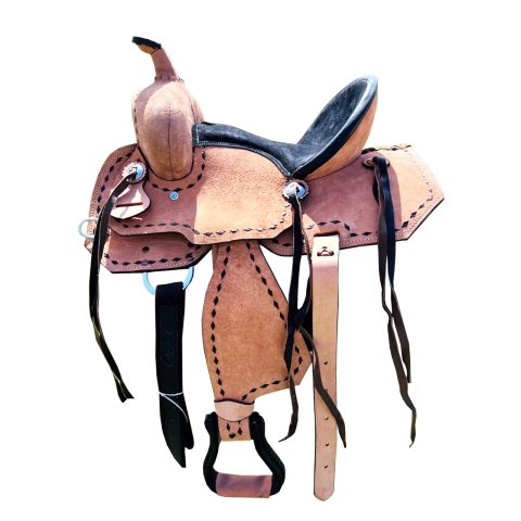 Sazaar Tack Black Western Barrel Horse Saddle Leather Tack Set