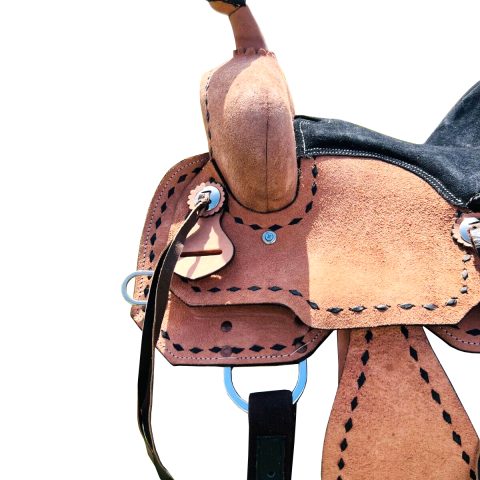 Sazaar Tack Black Western Barrel Horse Saddle Leather Tack Set