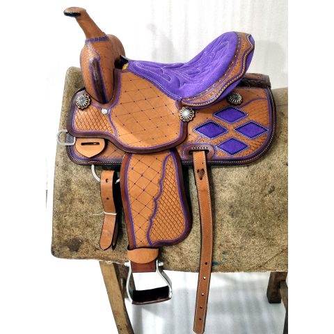 Western Barrel Racing Horse Saddle Pleasure Trail Floral Tooled Leather