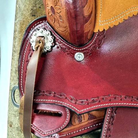 Sazaar Tack Brown Western Barrel Horse Saddle Leather Tack Set