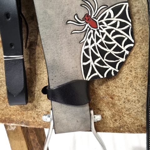 Sazaar Tack Black Western Barrel Horse Saddle Leather Tack Set