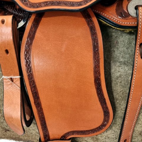 Sazaar Tack Brown Western Barrel Horse Saddle Leather Tack Set