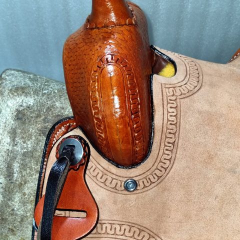 Sazaar Tack Brown Western Barrel Horse Saddle Leather Tack Set