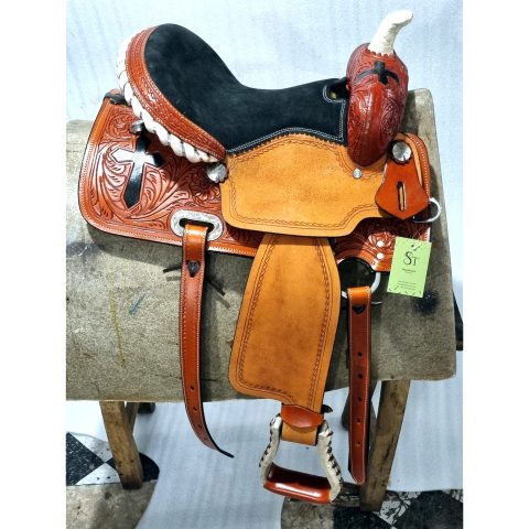 Sazaar Tack Western Barrel Horse Saddle Leather Tack Set
