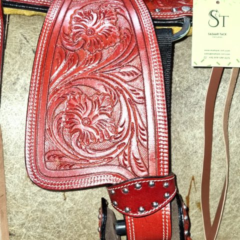 Sazaar Tack Western Barrel Horse Saddle Leather Tack Set