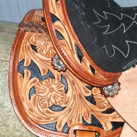 Sazaar Tack Western Barrel Horse Saddle Leather Tack Set