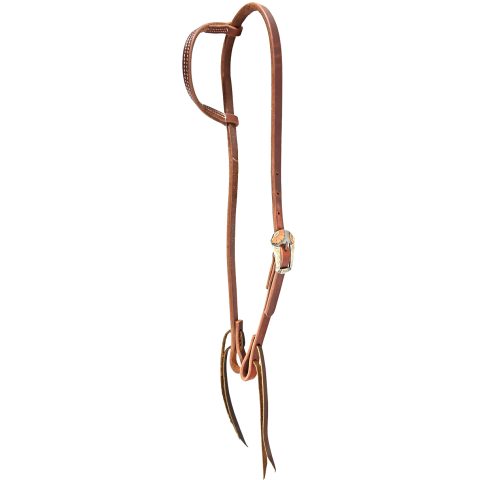 Heavy Oil Harness Leather Stitched Slip Ear Scribner Steel Buckle This Slip Ear Cow person Headstall is made from durable oiled Harness Leather. The standout feature of these headstalls is the beautiful rounded buckle.