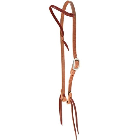 This working cowboy headstall is made from 3/4" Hermann Oak Harness Leather with a latigo slip ear.
