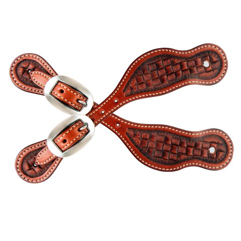 Standard style spur straps to fit just about anyone's needs! Mini Coarse BasketWeave tooling paired with stainless steel buckles gives these straps a very sharp look!