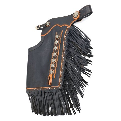 Custom Made Western Leather Chinks Solid Yoke for Men Women Kids