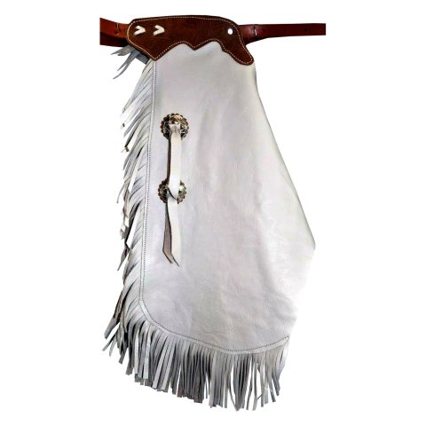 White Custom Made Western Leather Chinks for Men Women Kids Unisex
