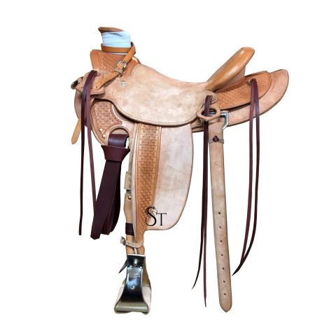 Western Leather A Fork Wade Tree Roping Ranch Horse Saddle Tack Set
