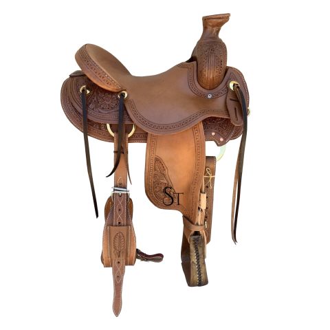 Western Leather A Fork Wade Tree Roping Ranch Horse Saddle Tack Set