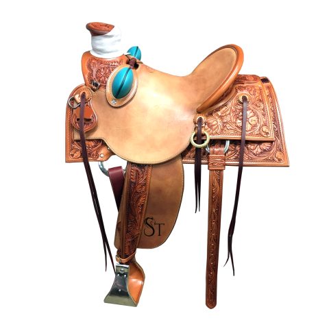 Western Leather A Fork Wade Tree Roping Ranch Horse Saddle Tack Set