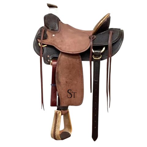 Western Leather A Fork Wade Tree Roping Ranch Horse Saddle Tack Set