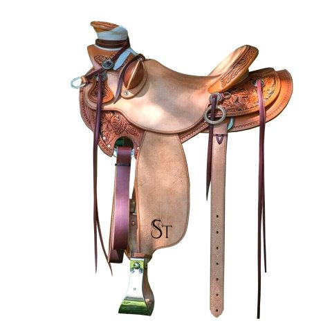 Western Leather A Fork Wade Tree Roping Ranch Horse Saddle Tack Set