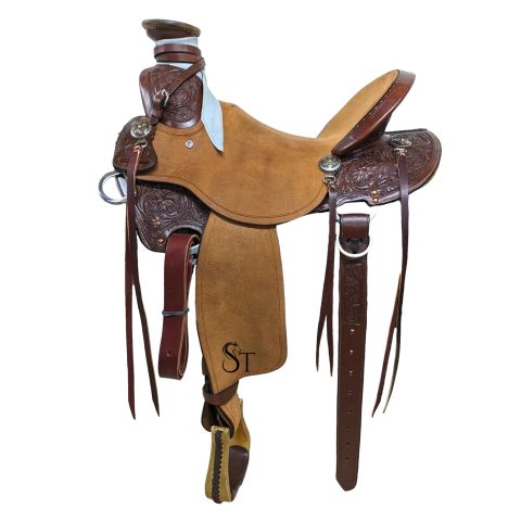 Western Leather A Fork Wade Tree Roping Ranch Horse Saddle Tack Set